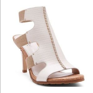 DONALD J PLINER Tai White Leather Heeled Sandals